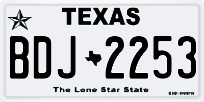 TX license plate BDJ2253