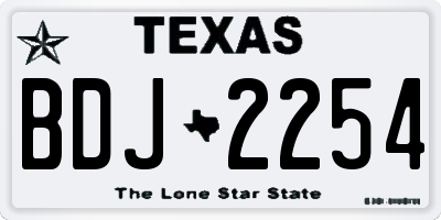 TX license plate BDJ2254