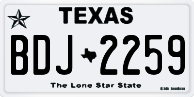 TX license plate BDJ2259