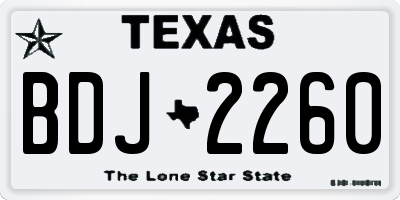 TX license plate BDJ2260