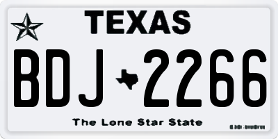 TX license plate BDJ2266