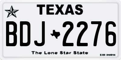 TX license plate BDJ2276