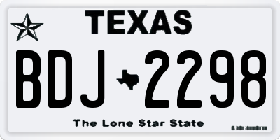 TX license plate BDJ2298