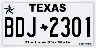 TX license plate BDJ2301