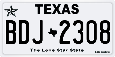 TX license plate BDJ2308