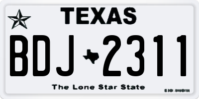 TX license plate BDJ2311