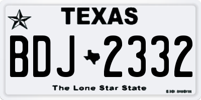 TX license plate BDJ2332