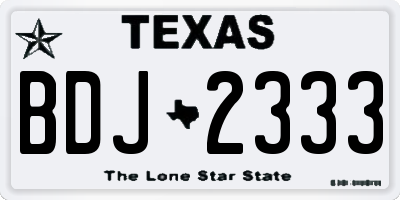 TX license plate BDJ2333