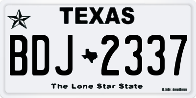 TX license plate BDJ2337