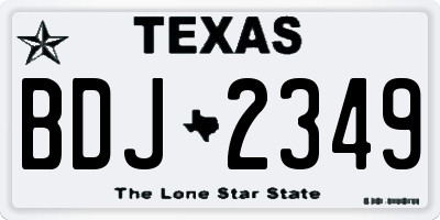 TX license plate BDJ2349