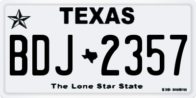 TX license plate BDJ2357