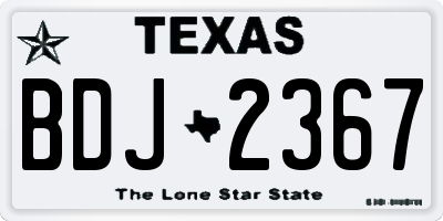 TX license plate BDJ2367