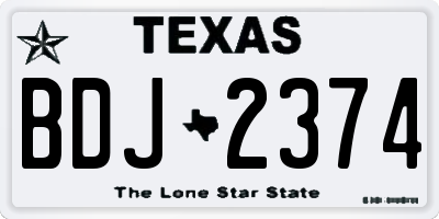 TX license plate BDJ2374