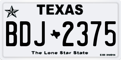 TX license plate BDJ2375