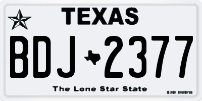 TX license plate BDJ2377