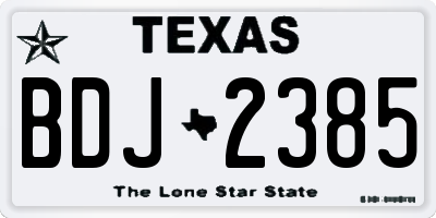 TX license plate BDJ2385