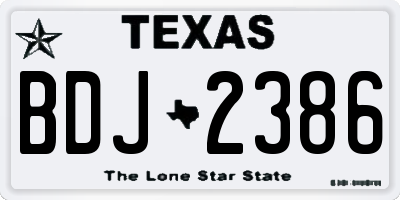 TX license plate BDJ2386