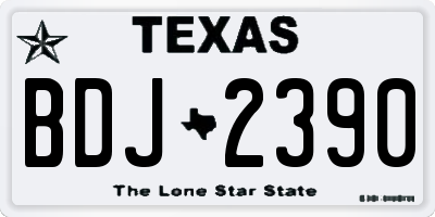 TX license plate BDJ2390