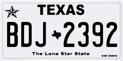 TX license plate BDJ2392