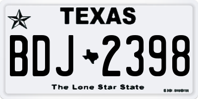 TX license plate BDJ2398