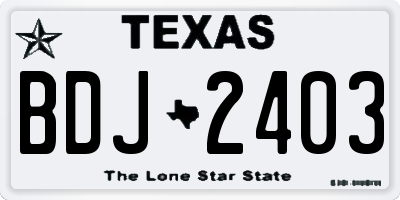 TX license plate BDJ2403