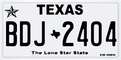 TX license plate BDJ2404