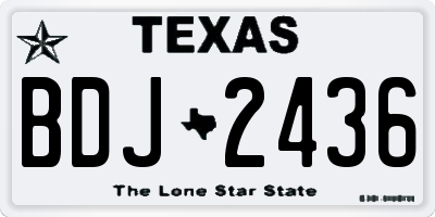 TX license plate BDJ2436