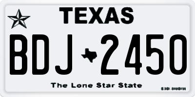 TX license plate BDJ2450