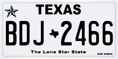 TX license plate BDJ2466