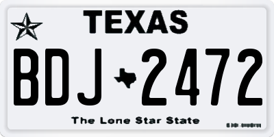 TX license plate BDJ2472
