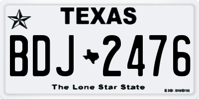 TX license plate BDJ2476