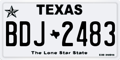 TX license plate BDJ2483