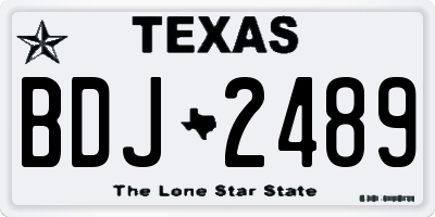 TX license plate BDJ2489