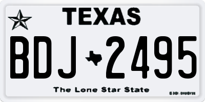 TX license plate BDJ2495