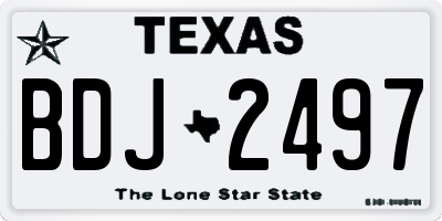 TX license plate BDJ2497
