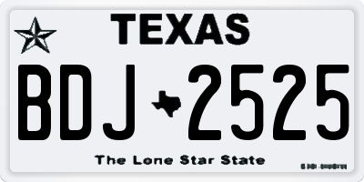 TX license plate BDJ2525