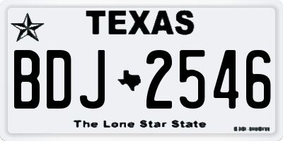 TX license plate BDJ2546