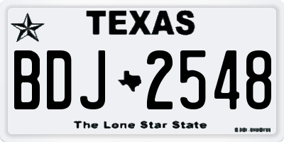 TX license plate BDJ2548
