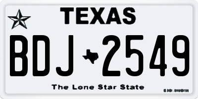 TX license plate BDJ2549