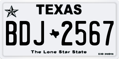 TX license plate BDJ2567