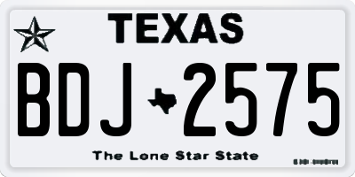 TX license plate BDJ2575