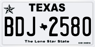 TX license plate BDJ2580