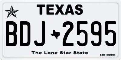 TX license plate BDJ2595