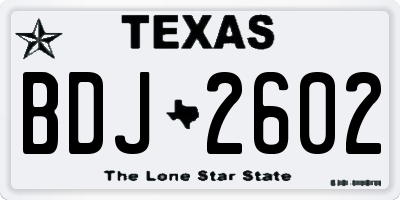 TX license plate BDJ2602