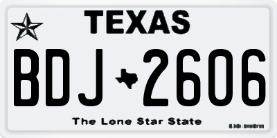 TX license plate BDJ2606