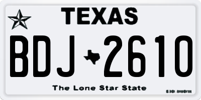TX license plate BDJ2610