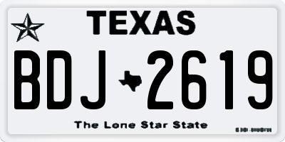 TX license plate BDJ2619