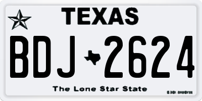 TX license plate BDJ2624