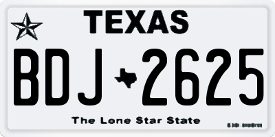 TX license plate BDJ2625
