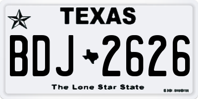 TX license plate BDJ2626